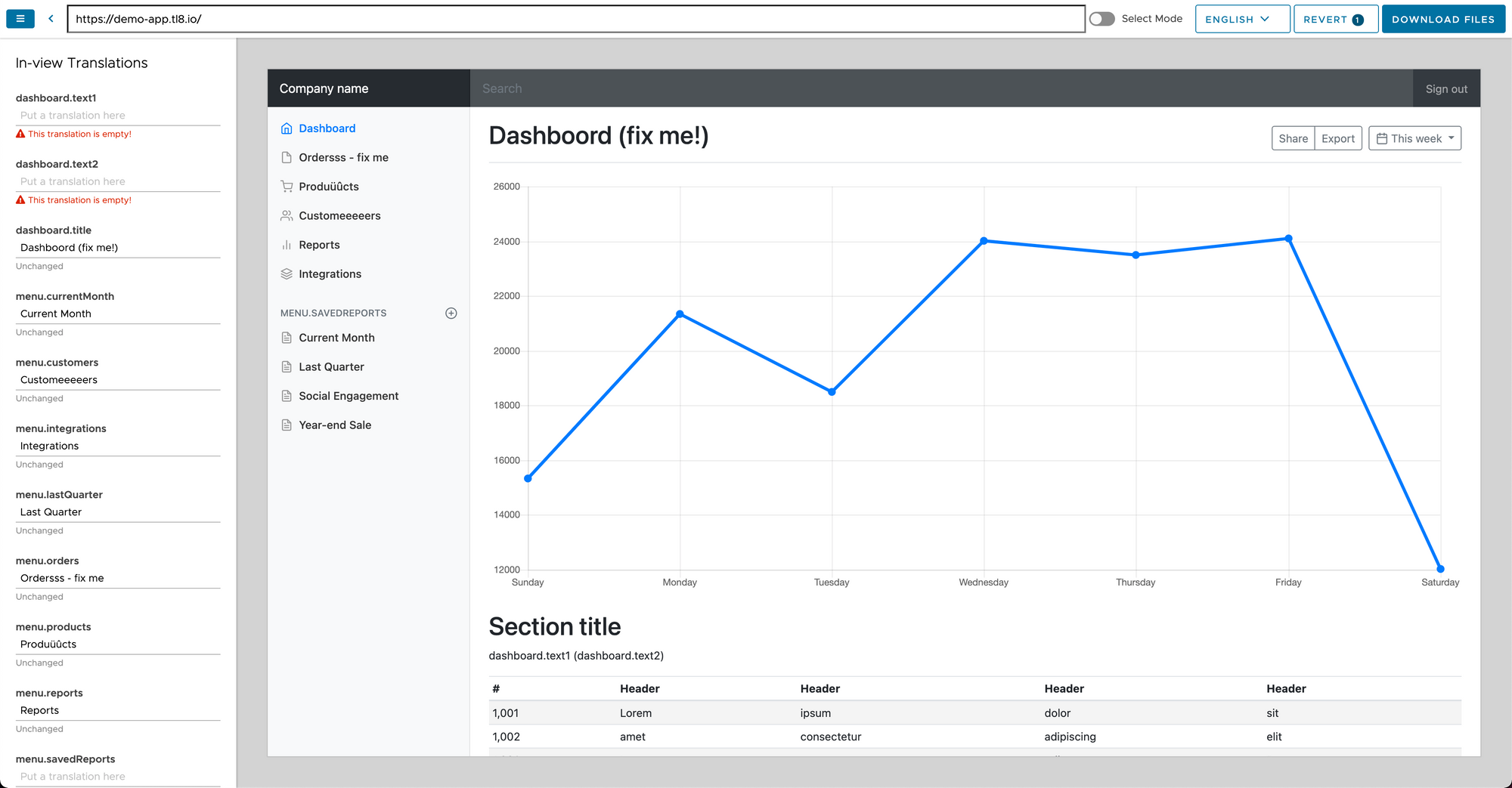 How TL8 looks like. An editor panel on the left, the browser on the right.